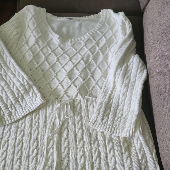 Cato White Cable Knit Sweater - Picture 1 of 5